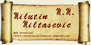 Milutin Miltašević vizit kartica